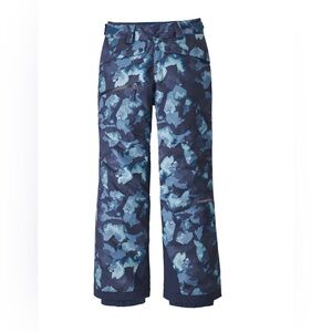 PATAGONIA girls' stone blue camo Snowbelle snow pants size small NEW